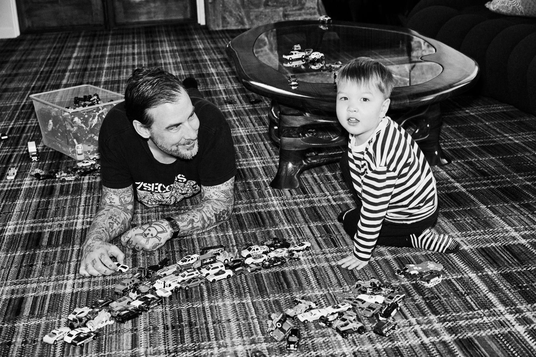 Wes Lang and son by Ellen von Unwerth